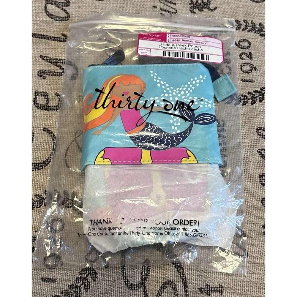 Thirty One (31) brand Hide and Peek Pouch Mermaid Treasure